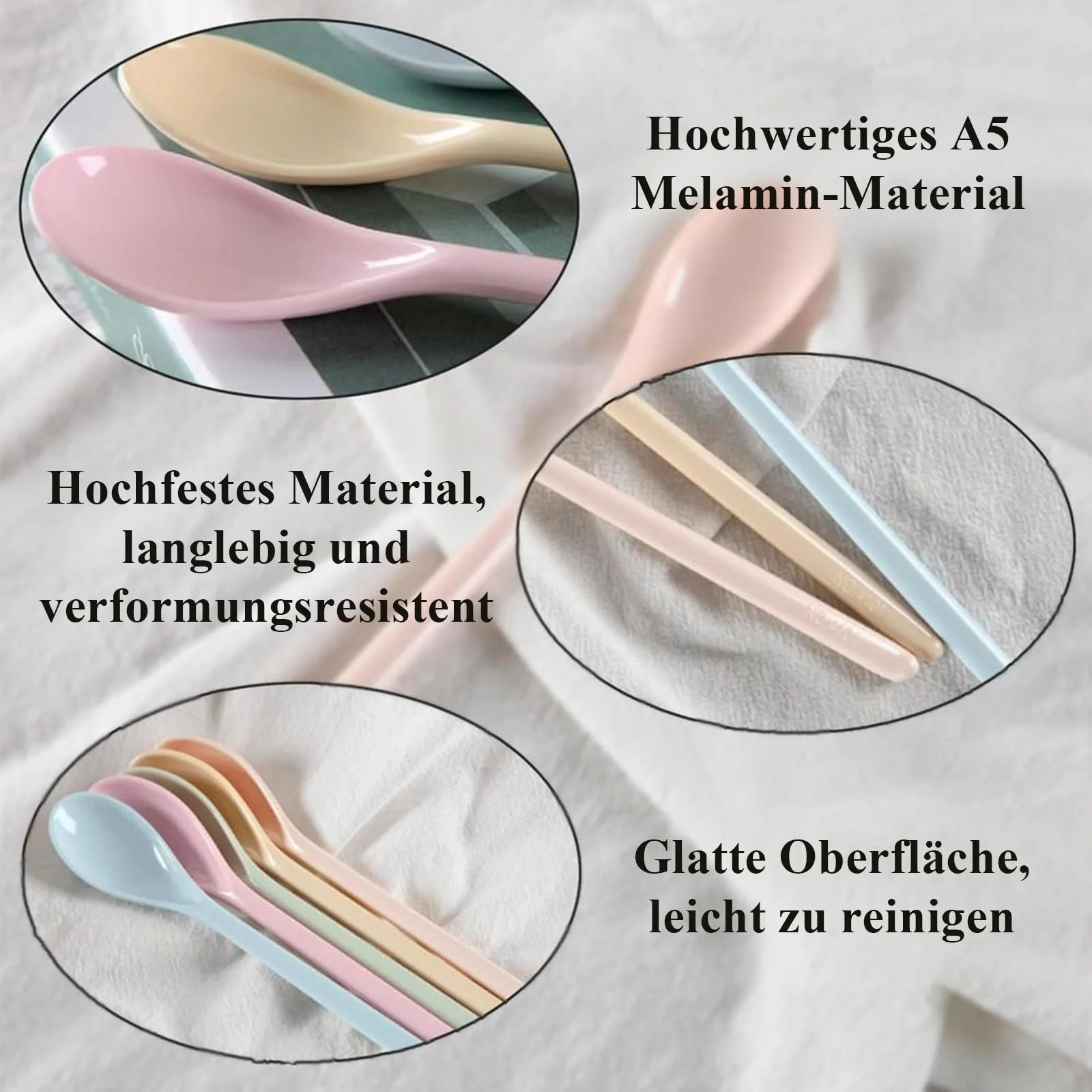 Ложки Raheem Набор 5 цветных пластиковых ложек, пластиковые ложки, длинные ложки, цветные длинные ложки для варенья, десертные ложки для кофе, многоразовые пластиковые ложки, суповые ложки для кофе, напитков, яиц, мороженого, йогурта, фото №3