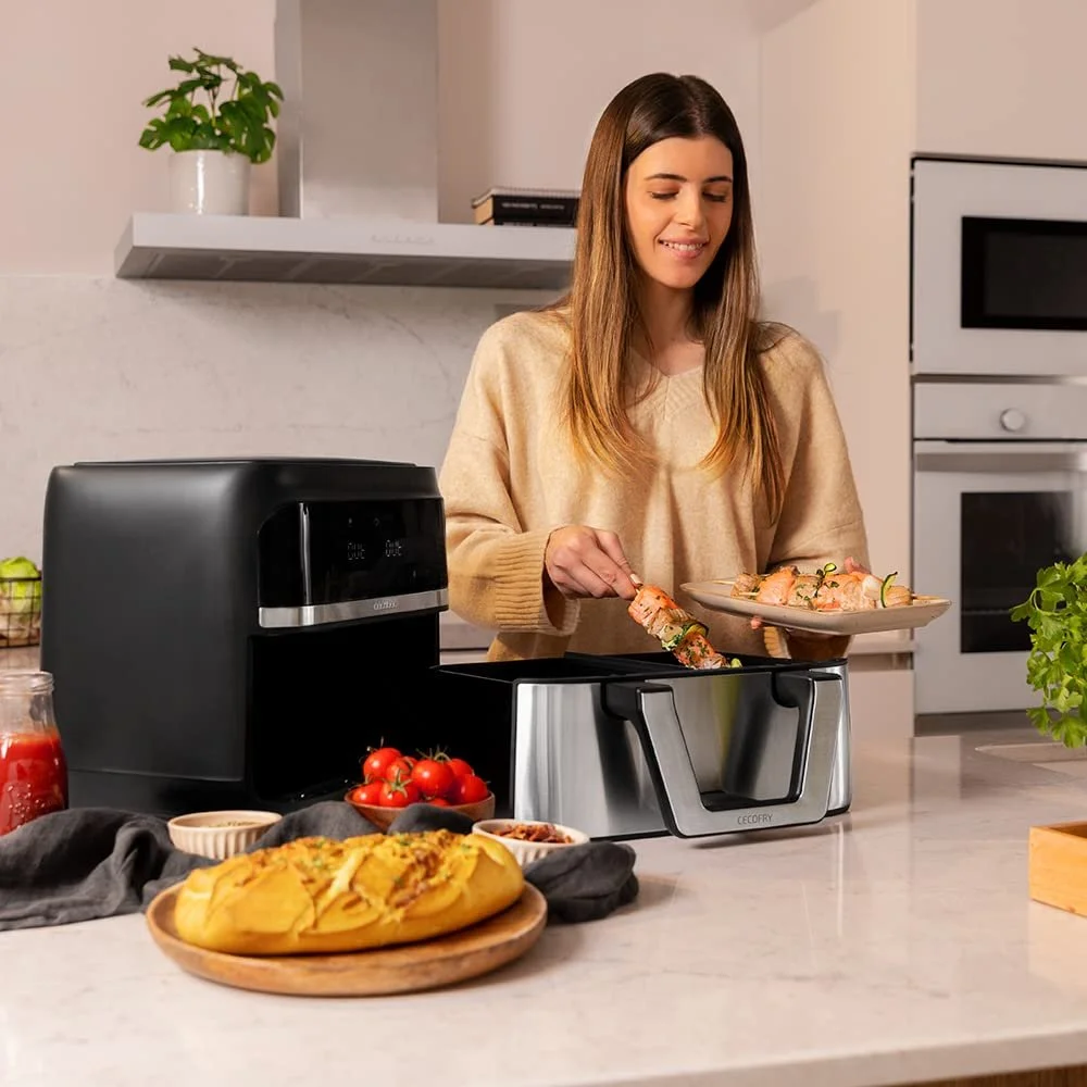 Мультипечь Cecotec Cecofry Dual 9000 9 л 2850 Вт Сенсорная панель 6 режимов PerfectCook, фото №6 Мультипечь Cecotec Cecofry Dual 9000 9 л 2850 Вт Сенсорная панель 6 режимов PerfectCook, фото №6