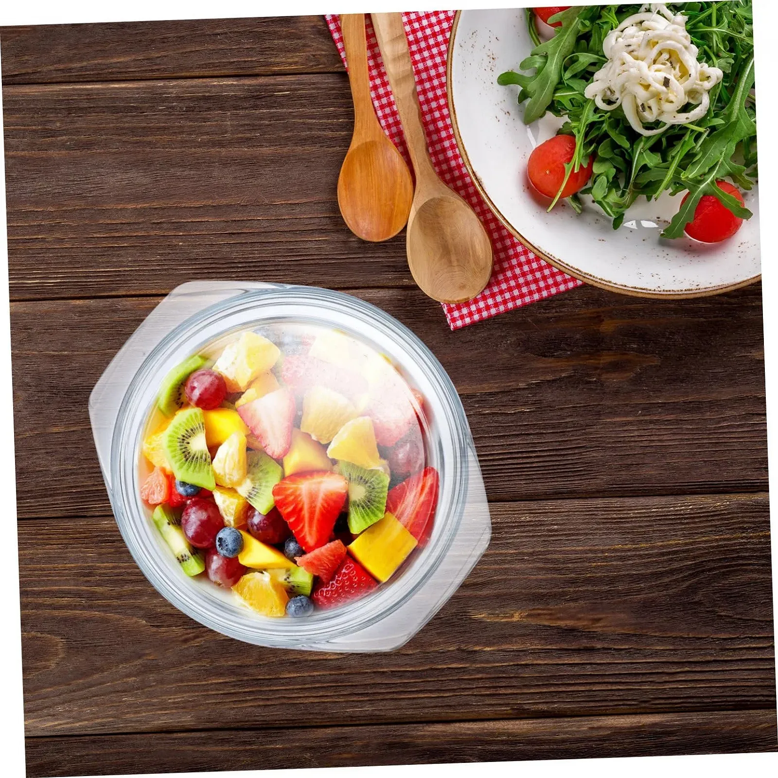 Стеклянная форма для запекания TIDTALEO с крышкой прозрачная для микроволновой печи, фото №6