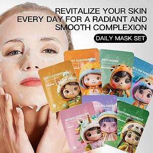 Тканинна маска ARCHIDATE 7 шт. Зволожуюча маска для обличчя synthetic.ua - Фото 1