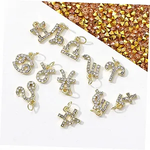 Украшения для ногтей Healvian, 12 шт, набор для маникюра, золото, двенадцать знаков зодиака, подвески, украшения для маникюра, эмблемы, стразы, шармы для маникюра, объемные аксессуары synthetic.ua - Фото 1