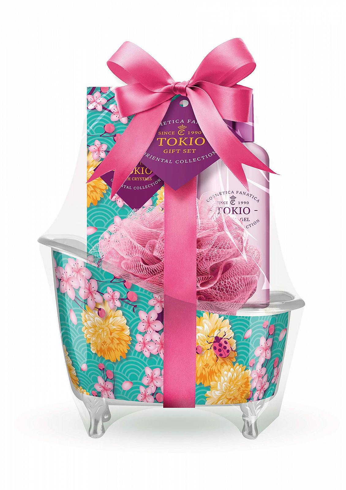 Подарунковий набір Tokyo In A Bath Гель для душу 150 мл + Кристали для ванни 50 г + Губка White Lotus Fragrance, фото №1