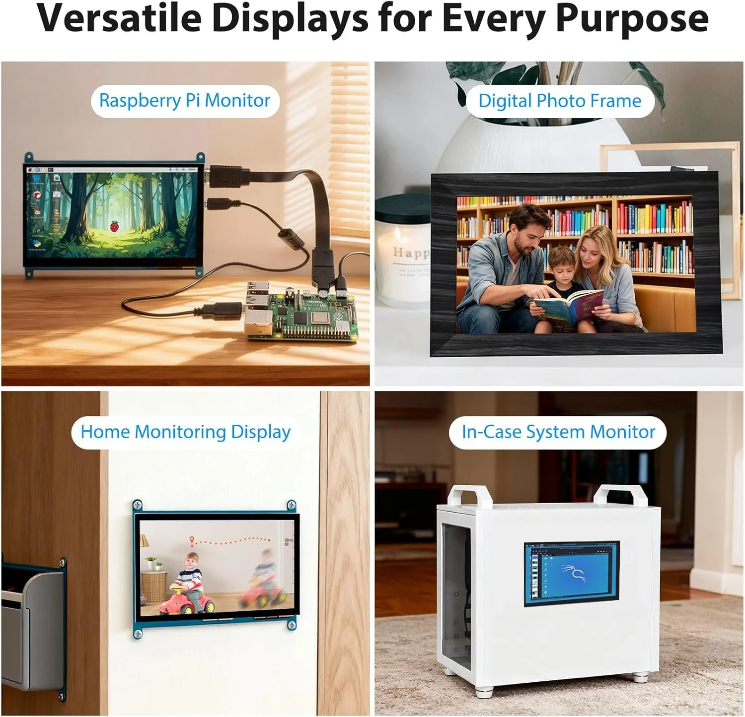 Монітор портативний сенсорний 7" ELECROW Raspberry Pi HD IPS 60 Гц, фото №6 Монітор портативний сенсорний 7" ELECROW Raspberry Pi HD IPS 60 Гц, фото №6