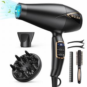 Фен GLAM Professional, 2300 Вт, AC мотор, 2 скорости, 3 нагрева, кнопка холодного обдува, диффузор и концентратор - Фото 1