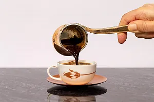 Турка OZERLAT Soy Ручної роботи Срібна для турецької кави для плити (Середня 140 мл) synthetic.ua - Фото 1