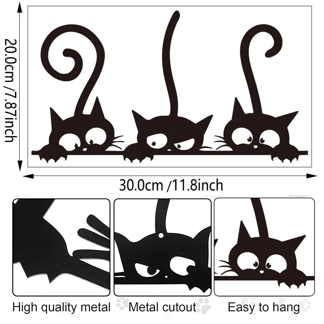 Наклейки на стіну Чорні коти 4 шт. 30 x 20 см, фото №2