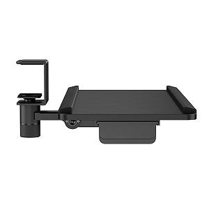 Держатель для клавиатуры Maclean MC108 B, регулируемый, с ручкой, под стол, с подставкой для запястья и ящиком, крепеж на зажимах, эргономичный, черный synthetic.ua - Фото 1