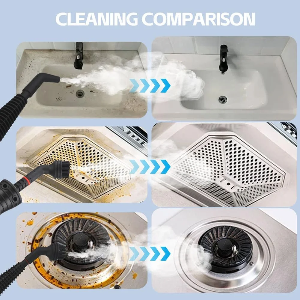 Ручний пароочисник Rheinwing 2026 Upgrade 350 мл 3,2 Бар 1050 Вт 12 аксесуарів Red, фото №2