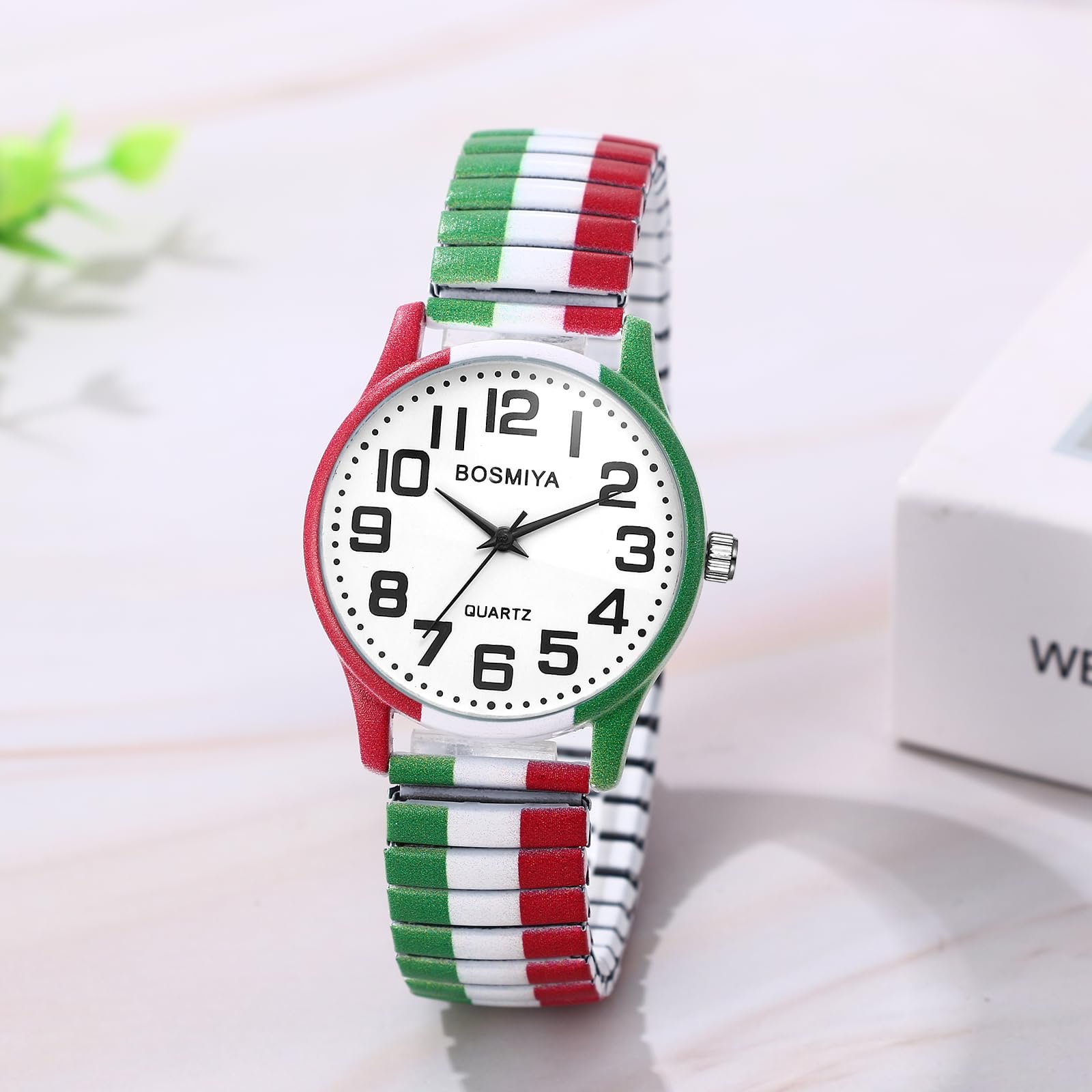 Женские часы Boho Elastic Watch Флаги стран чемпионата мира Аналоговые кварцевые наручные часы Женский браслет из нержавеющей стали Тонкие часы с эластичным ремешком и большими цифрами, фото №5