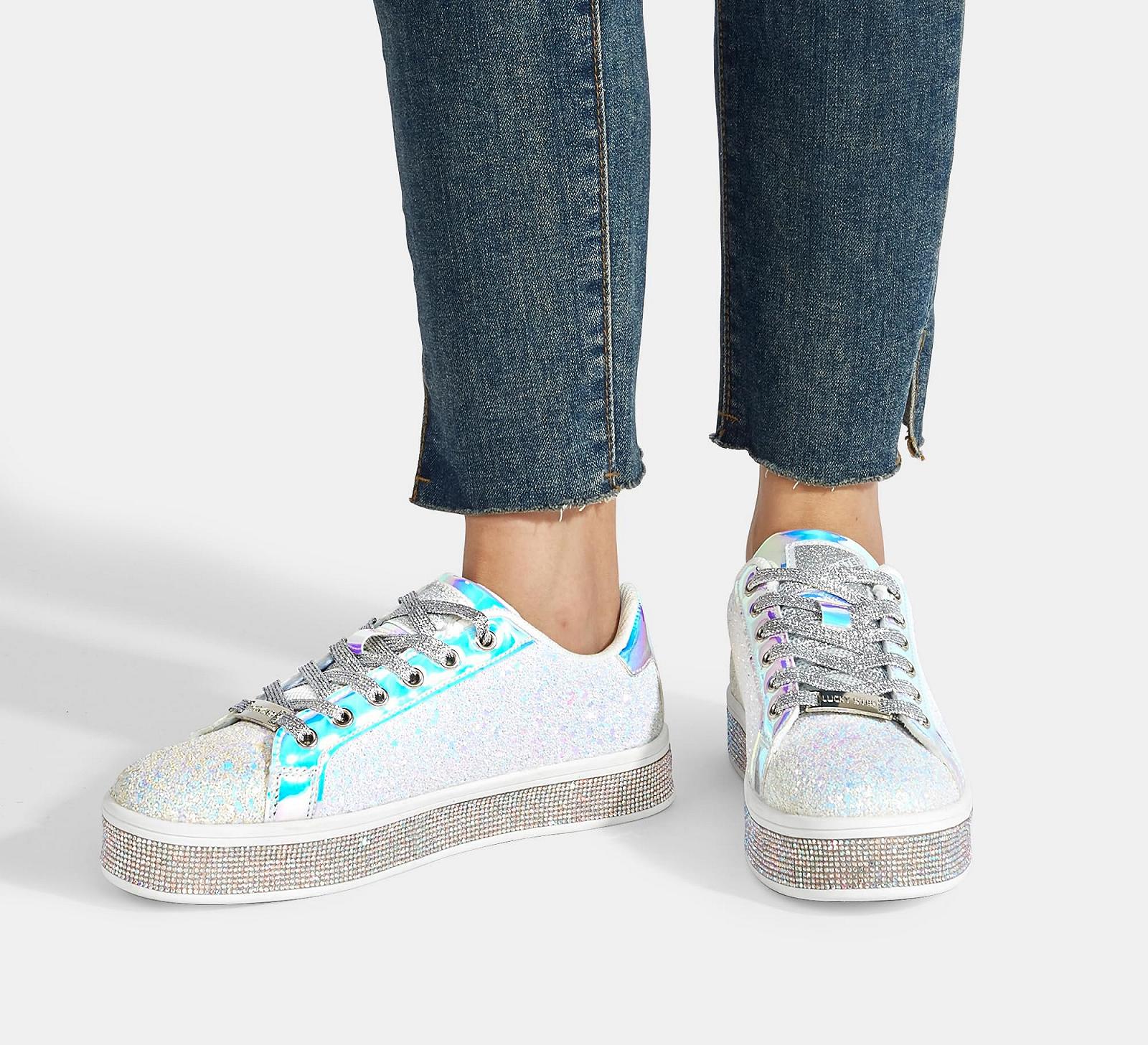 Жіночі Кросівки на платформі LUCKY STEP Glitter Блискучі Ошатні для весілля, фото №5