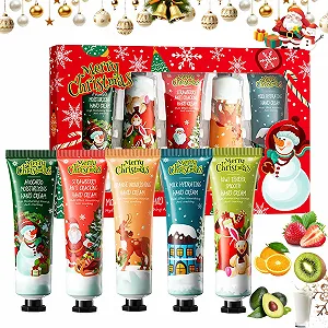 Крем для рук Набір з 5 штук Різдвяний Міні-набір кремів для рук Авокадо, Ківі, Полуниця, Апельсин та Молоко - Фото 1