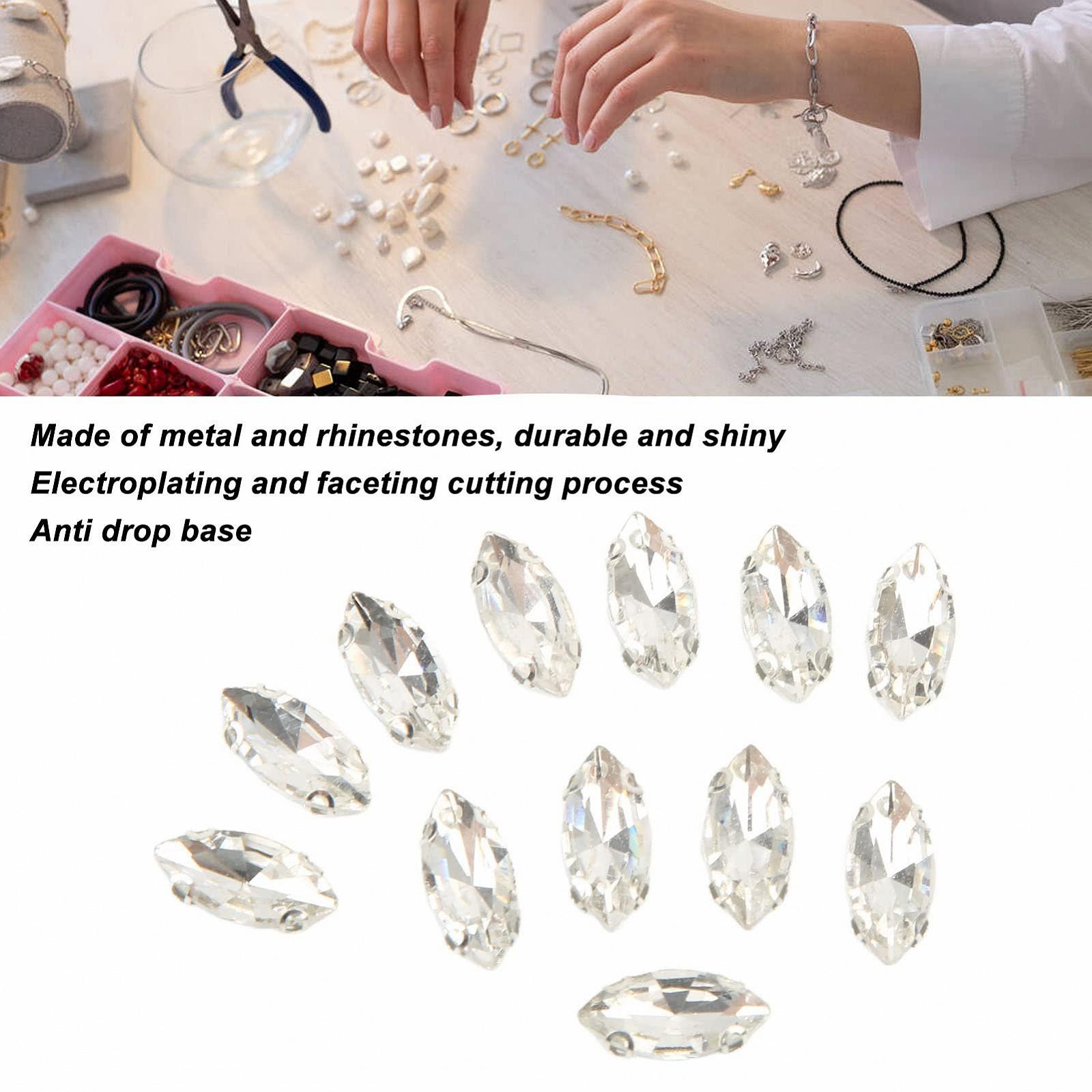 Стрази Кінське Око Tissting 7 x 15 мм, Срібні, 200 шт, фото №6