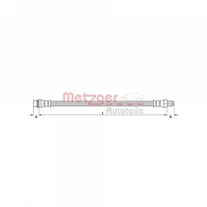 Тормозной шланг METZGER 4110934 для OPEL GENERAL MOTORS, задний левый - Фото 1