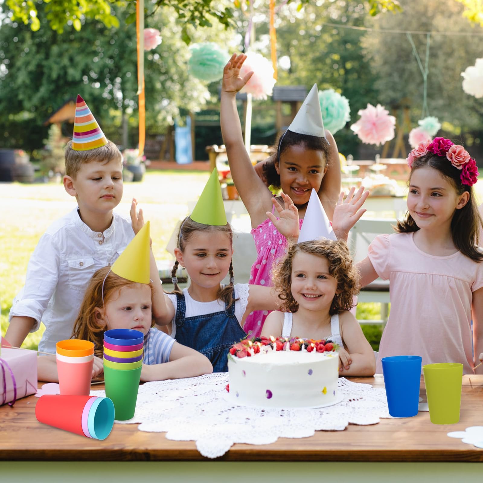 Чашка Пластикова Різнобарвна 260 мл, 12 шт, фото №5