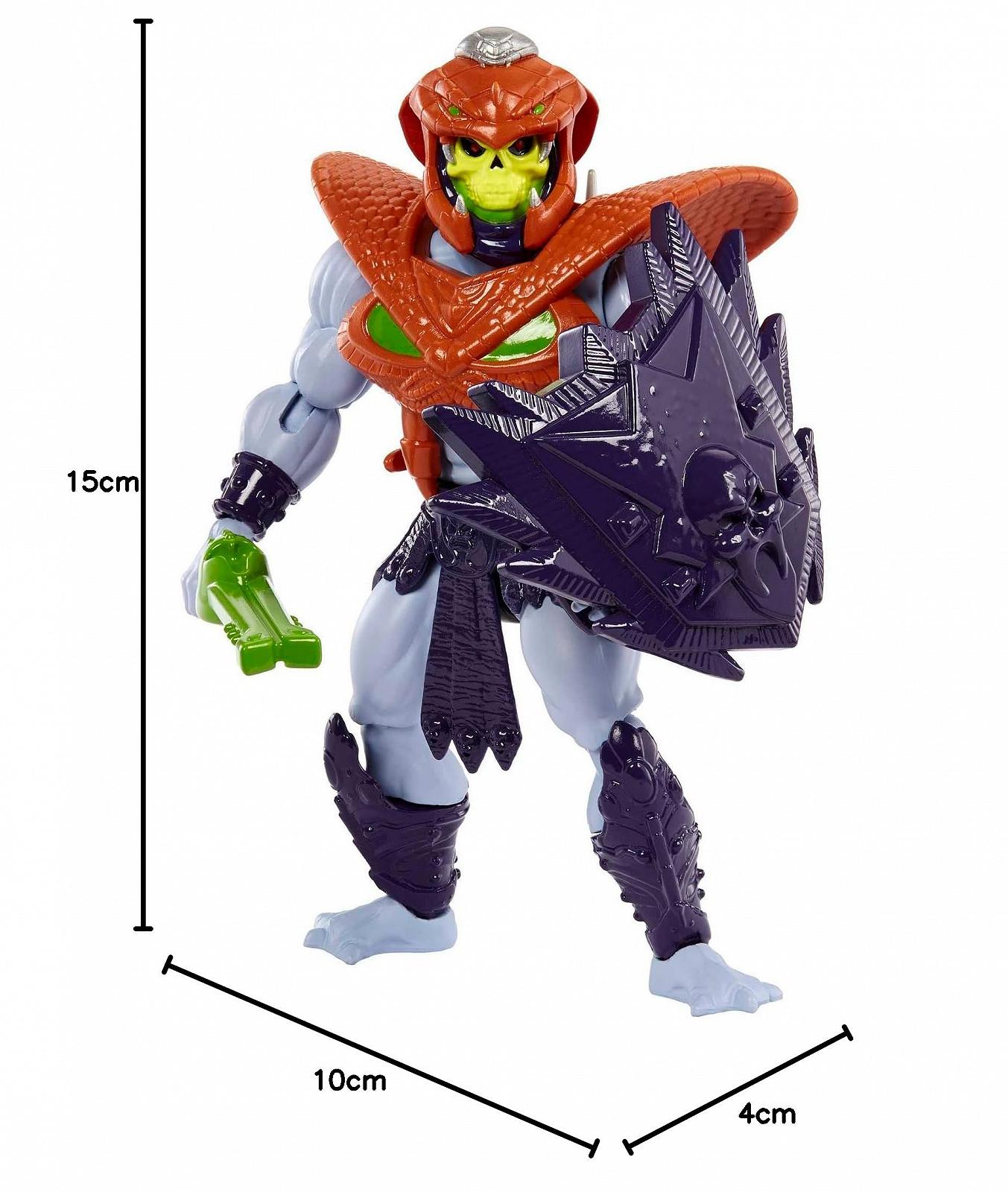 Фигурка Masters of the Universe Skeletor в Змеиной Броне, 16 подвижных суставов, ретро-упаковка, мини-комикс, фото №7