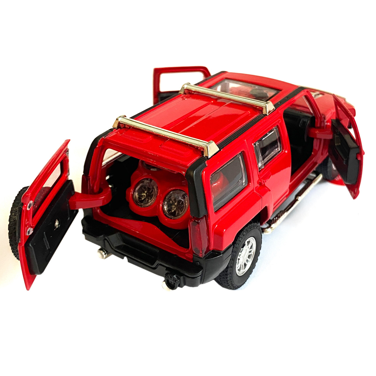 Машинка металлическая детская Hummer H3 Автопром Хаммер красный свет звук откр двери баг 15*6*6 см, фото №5