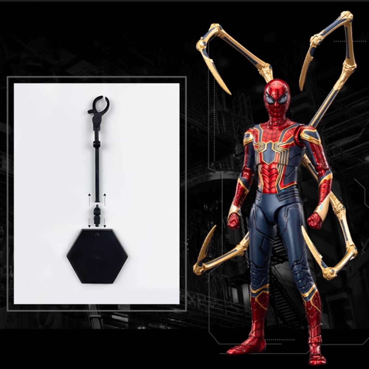 Фигурка Iron Spider 2.0 HiPlay ZD, 1/10, набор, 18 см, фото №6