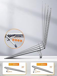 Складная металлическая подставка для ноутбука с регулируемой высотой, охлаждающая подставка synthetic.ua - Фото 1