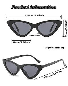 Окуляри Cat Eye вінтажні жіночі, для захисту від УФ променів, для вечірок, подорожей synthetic.ua - Фото 1