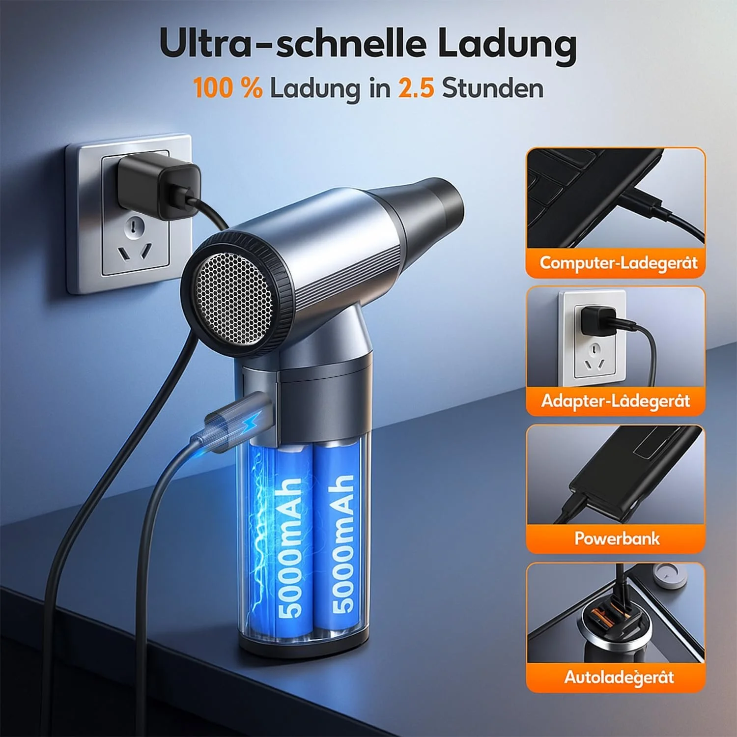 Електрична повітродувка FLOWood 3 швидкості 200,000 об/хв 10000 мАг Aluminium, фото №6 Електрична повітродувка FLOWood 3 швидкості 200,000 об/хв 10000 мАг Aluminium, фото №6