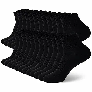 Носки для бега Женские/Мужские Тренировочные Носки 12 пар Хлопковые Дышащие Носки до щиколотки - Фото 1