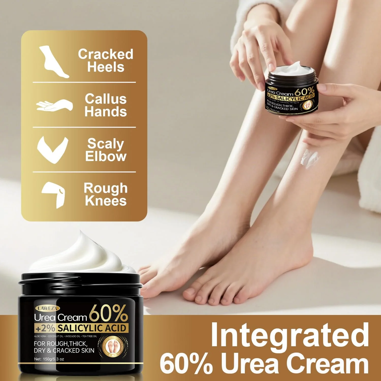 Крем для ног и рук Urea Cream 60% увлажняющий против трещин, фото №4