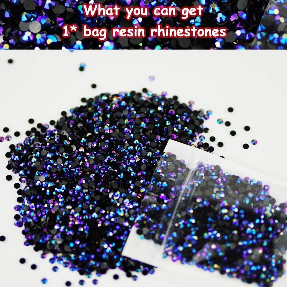 Стрази Чорні Кнопки Фіолетові Смоляні Плоскі 3 мм SS12 для рукоділля, фото №5