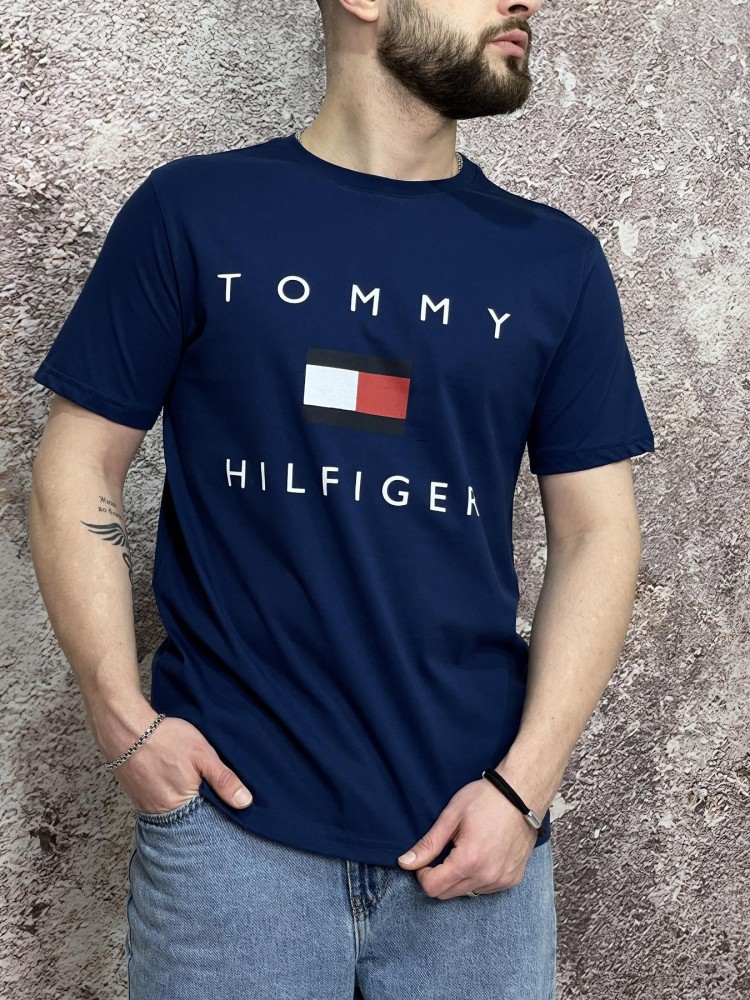 Футболка Tommy Hilfiger синя вел лого, фото №2