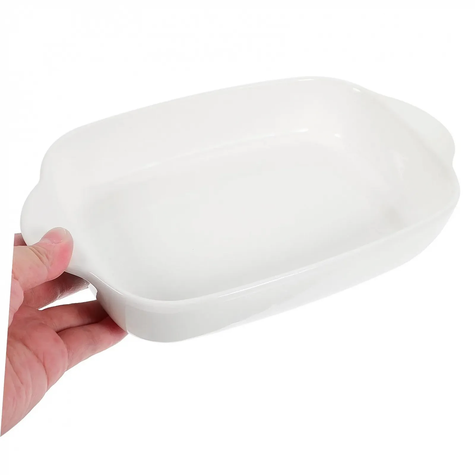 Керамическая форма для выпекания INOOMP с двойными ручками термостойкая штабелируемая Белый, фото №8