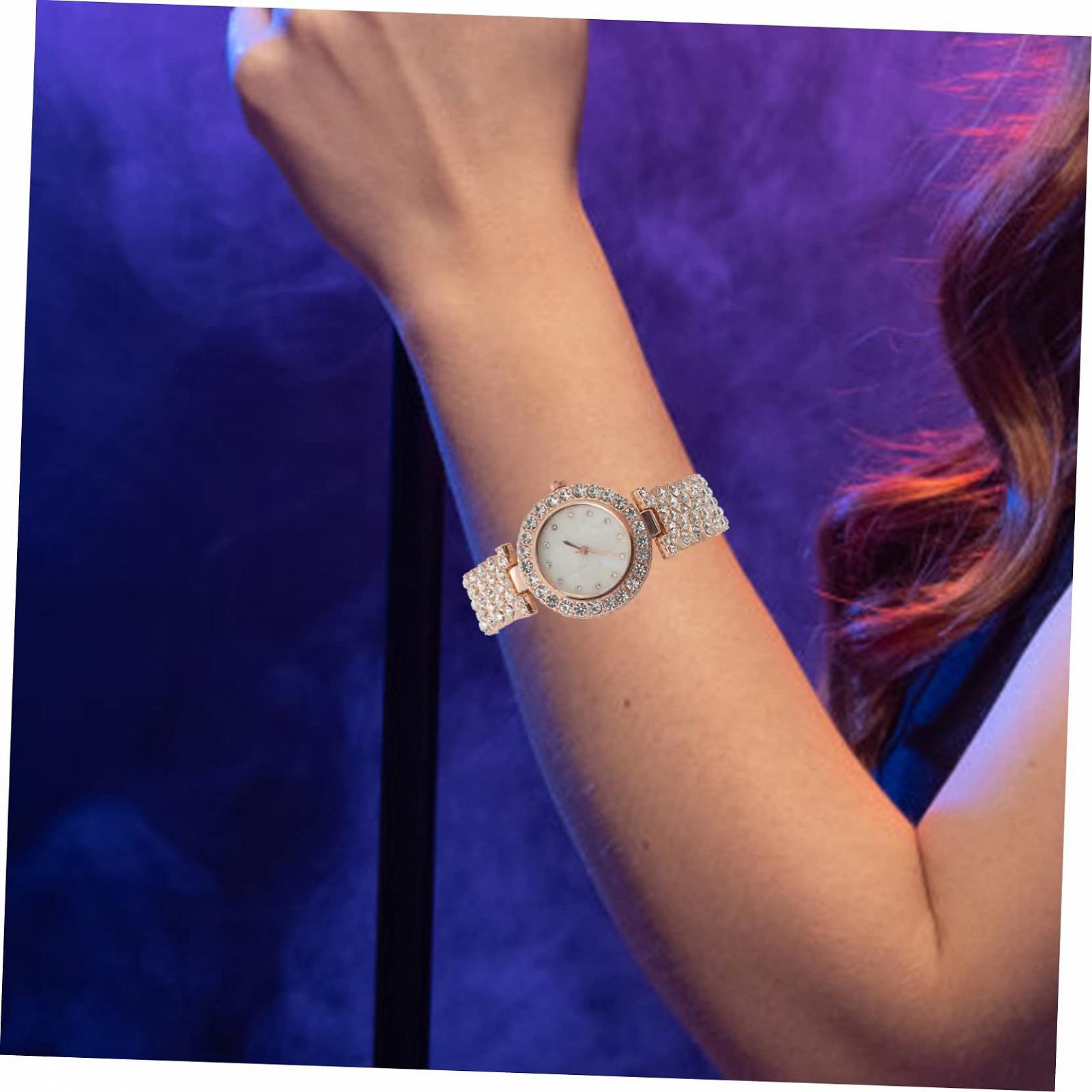 Женские часы PartyKindom с цирконием, износостойкие, регулируемый браслет, фото №4