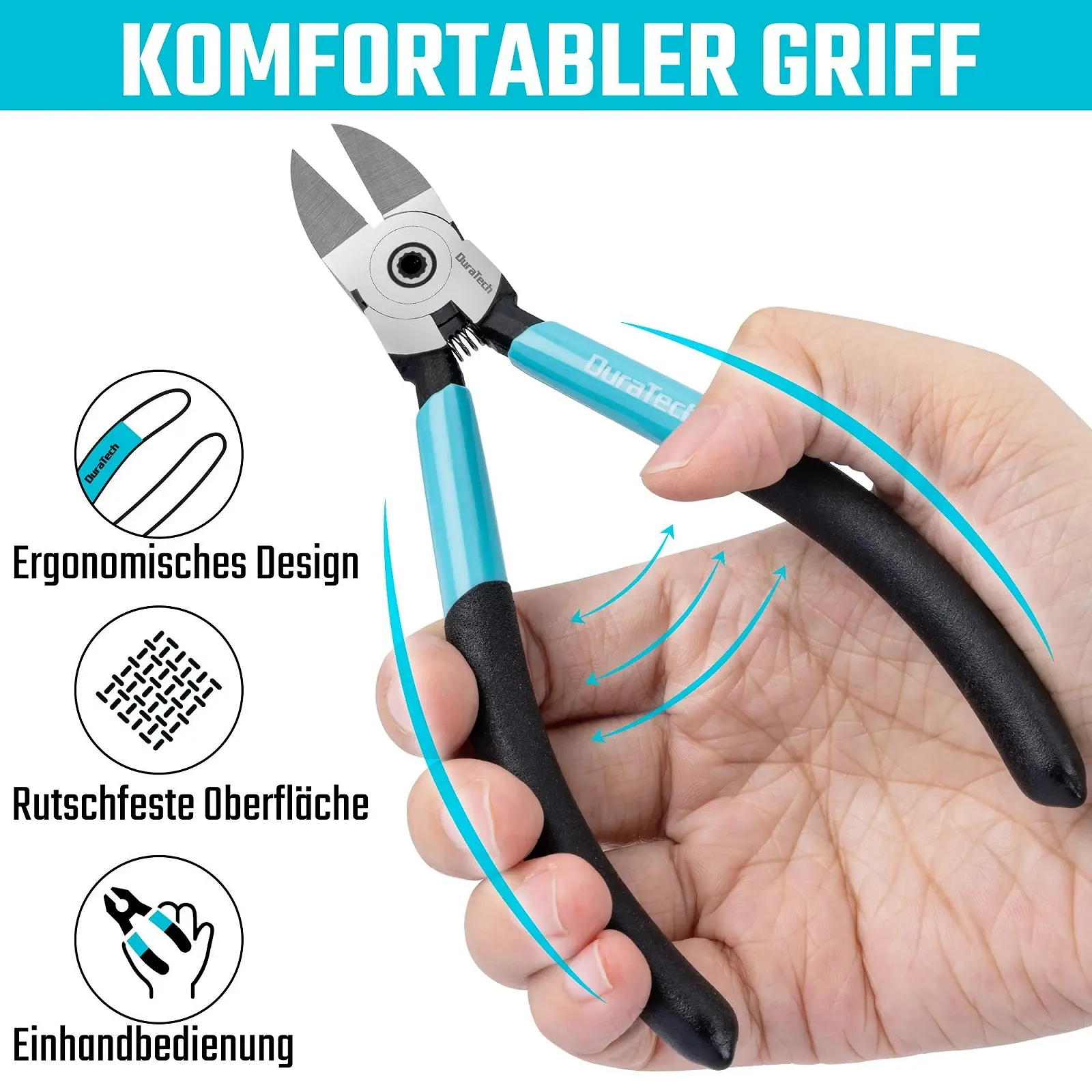 Бокорезы DURATECH Маленькие, 158 мм Мини кусачки для проволоки, Маленькие кусачки, Прецизионные кусачки с пружинным механизмом, Идеально подходят для моделирования, изготовления ювелирных изделий и DIY, фото №4