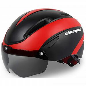 Шлем велосипедный Shinmax со съемными защитными очками / щитком-визором, регулируемый - Фото 1