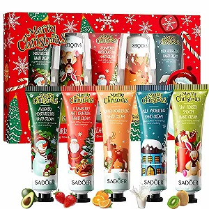 Купить Мини-крем для рук рождественский, набор из 5 штук, питательный крем для сухой кожи, практичные мини-кремы для рук в рождественском дизайне, идеальный в качестве подарка для семьи и друзей (Рождественский цвет, 5 x 30 г) - Фото 1 Мини-крем для рук рождественский, набор из 5 штук, питательный крем для сухой кожи, практичные мини-кремы для рук в рождественском дизайне, идеальный в качестве подарка для семьи и друзей (Рождественский цвет, 5 x 30 г) - Фото 1