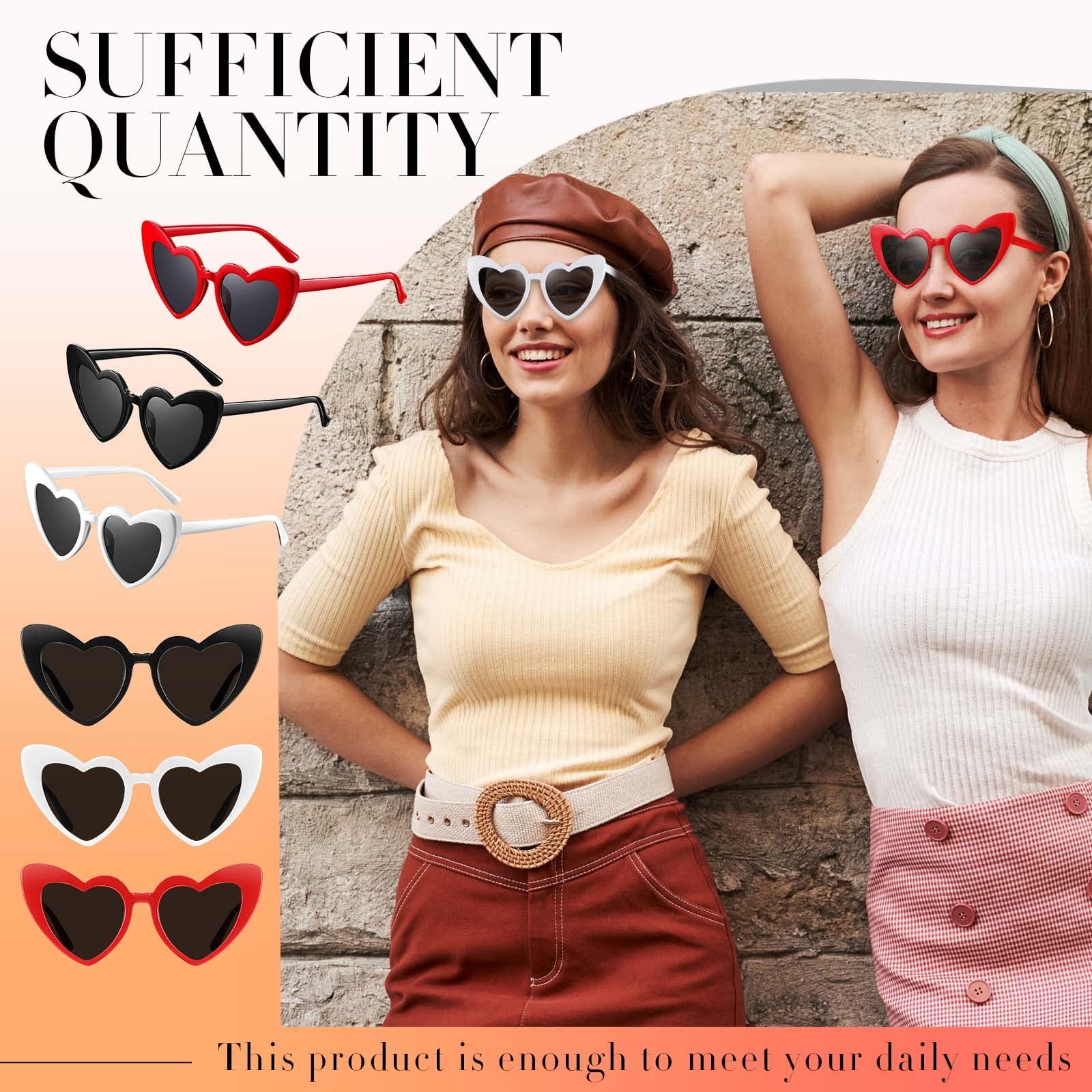 Сонцезахисні окуляри Photect у формі серця, 6 пар, червоні, білі та чорні, фото №7