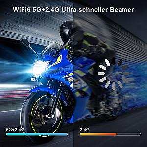 Мини-проектор Salange с поддержкой 4K, WiFi 6 BT5.2, Android OS 11.0, поворот на 180 synthetic.ua - Фото 1