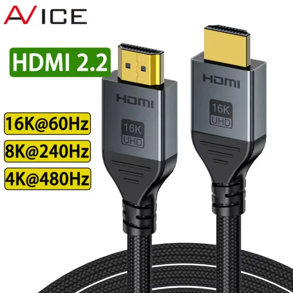 Кабель AVICE HDMI v2.2 16K/60Hz 8K/240Hz 3 метри Grey Ultra High Speed HDR, фото №1