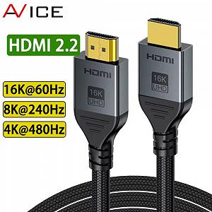 Кабель AVICE HDMI v2.2 16K/60Hz 8K/240Hz 1 метр Grey Ultra High Speed HDR - Фото 1