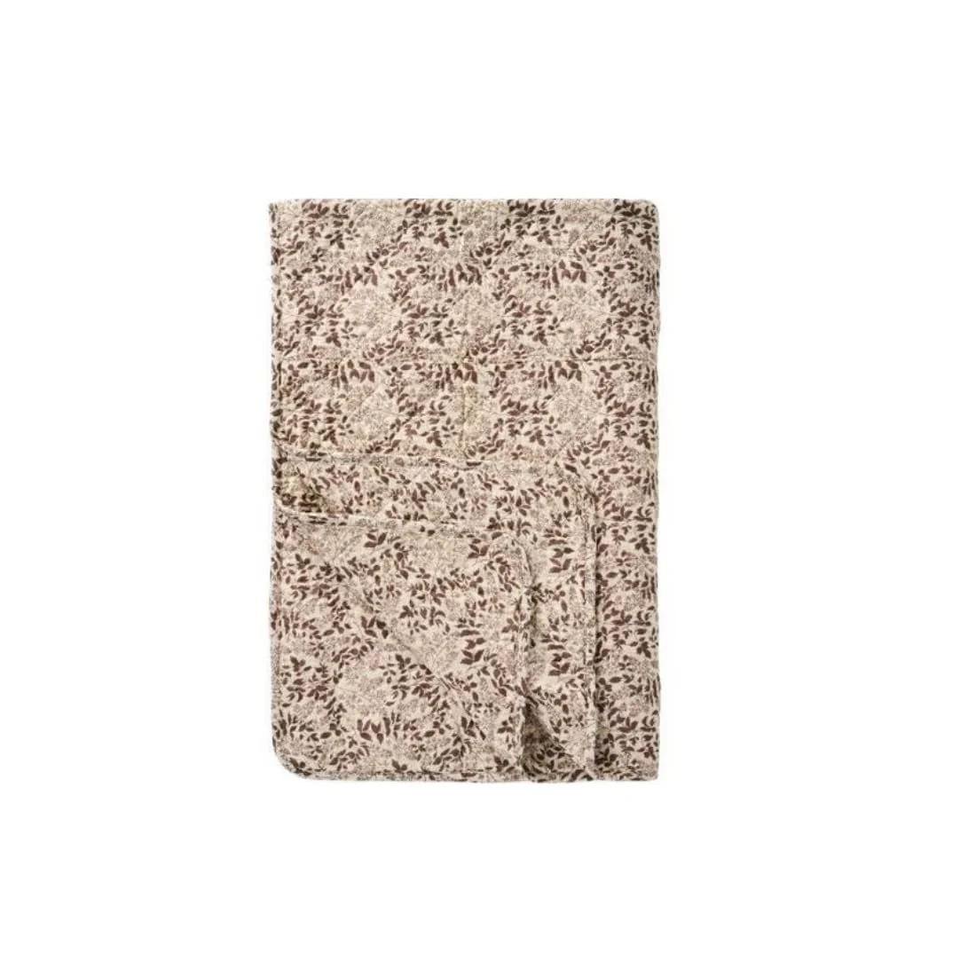 Покривало IB Laursen Натуральний колір з молочно-коричневим візерунком листя 130 см x 180 см, фото №1 Покривало IB Laursen Натуральний колір з молочно-коричневим візерунком листя 130 см x 180 см, фото №1