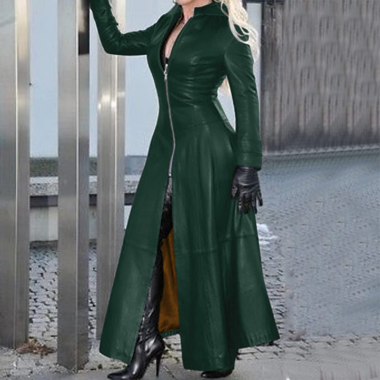 Жіночий Тренч зі штучної шкіри, фото №4 Жіночий Тренч зі штучної шкіри, фото №4