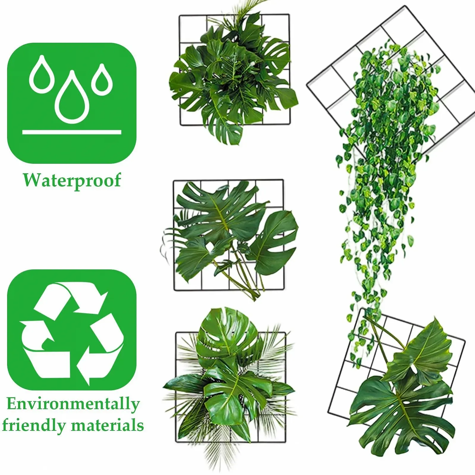 Наклейка на стену 3D Зеленые растения 90 x 30 см, фото №4