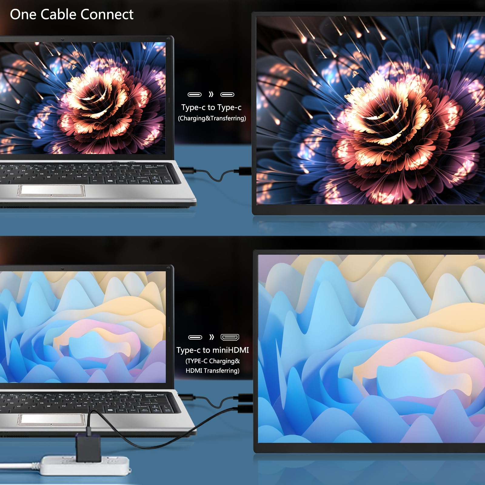 Портативный монитор 18.5 дюймов 120Hz 1080P 100% sRGB FHD HDR USB HDMI с VESA ультратонкий, фото №5