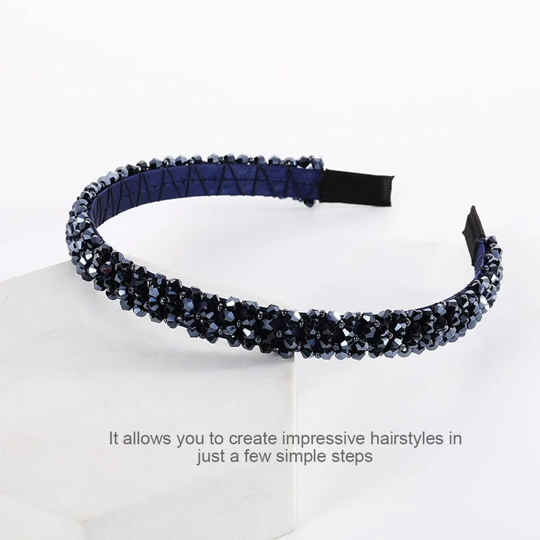 Жіночий обруч для волосся з кристалами, фото №5