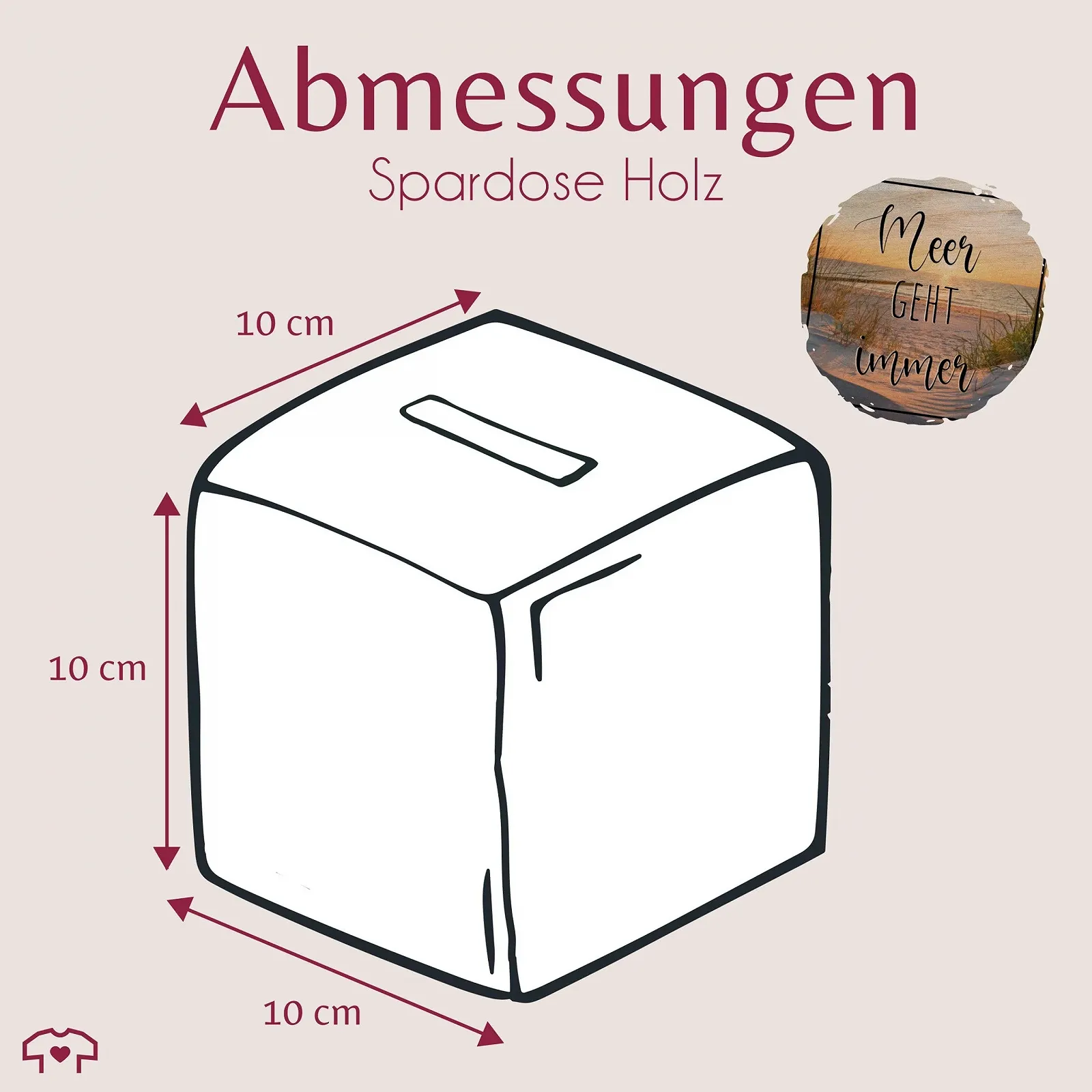 Скарбничка Meer Geht Immer дерев'яна з ключем, фото №3