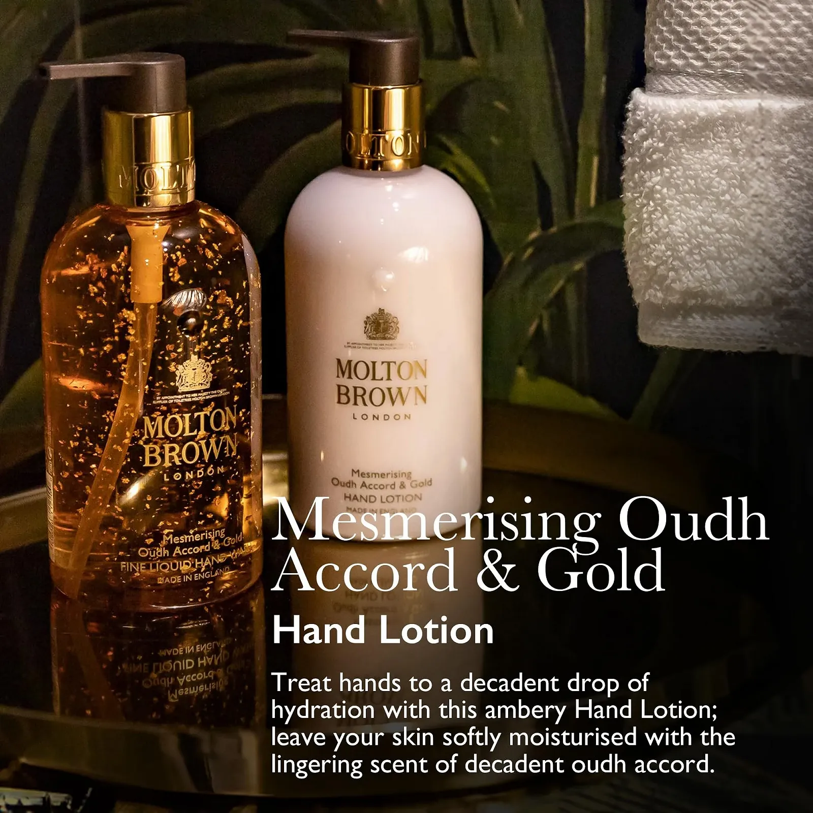 Лосьйон для рук Molton Brown Mesmerising Oudh Accord & Gold, 300 мл, фото №3