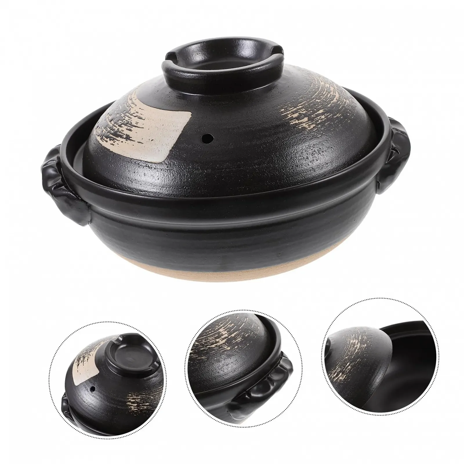 Каструля Sosoport керамічна з кришкою та ручками 900 мл, фото №5