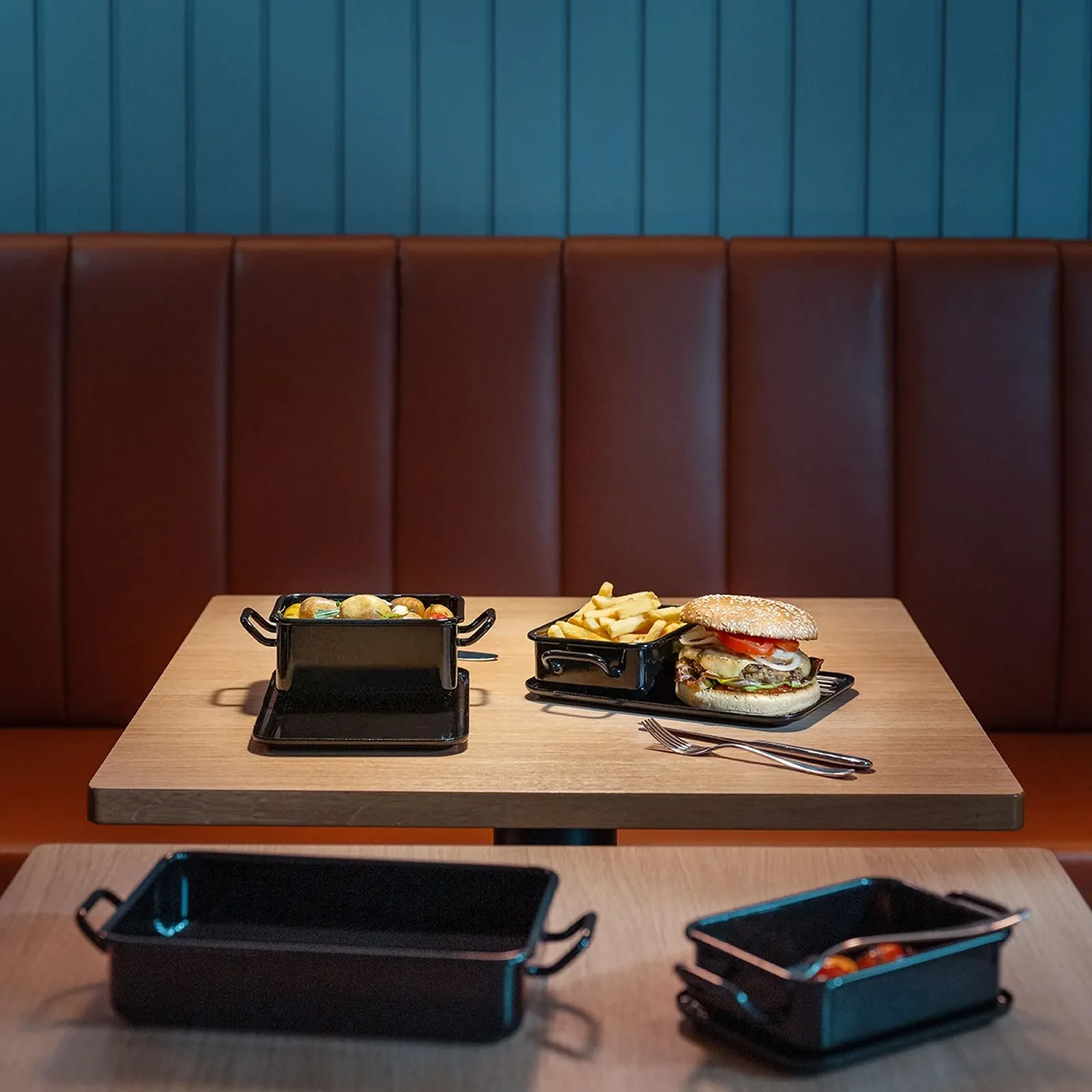 Форма для випікання та сервірування Riess 2182-022 15 х 11 х 7 см емальована чорна, фото №2