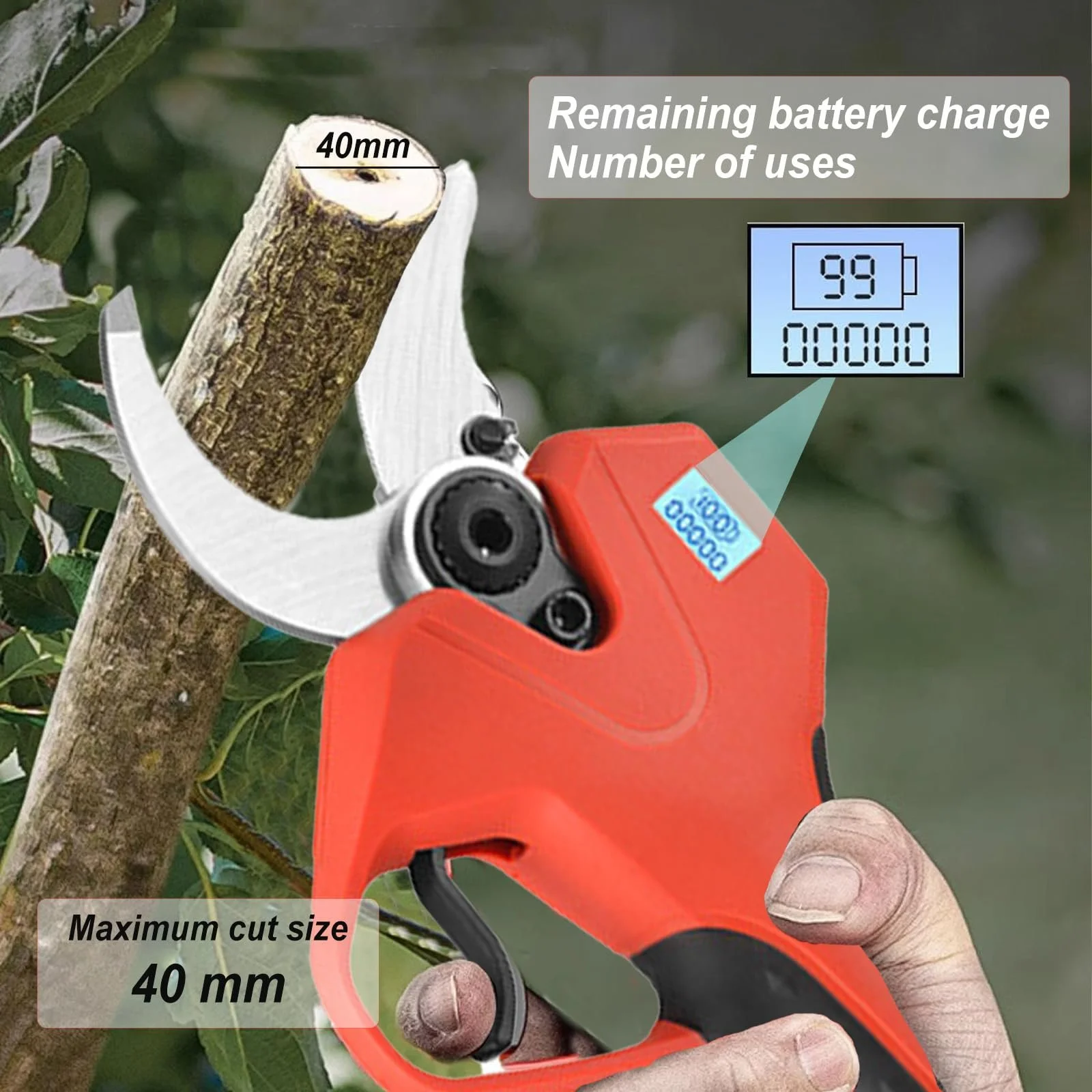 Електричний секатор SK5 Леза 30 мм 21 V Акумуляторний з 2 акумуляторами 2Ah, фото №5