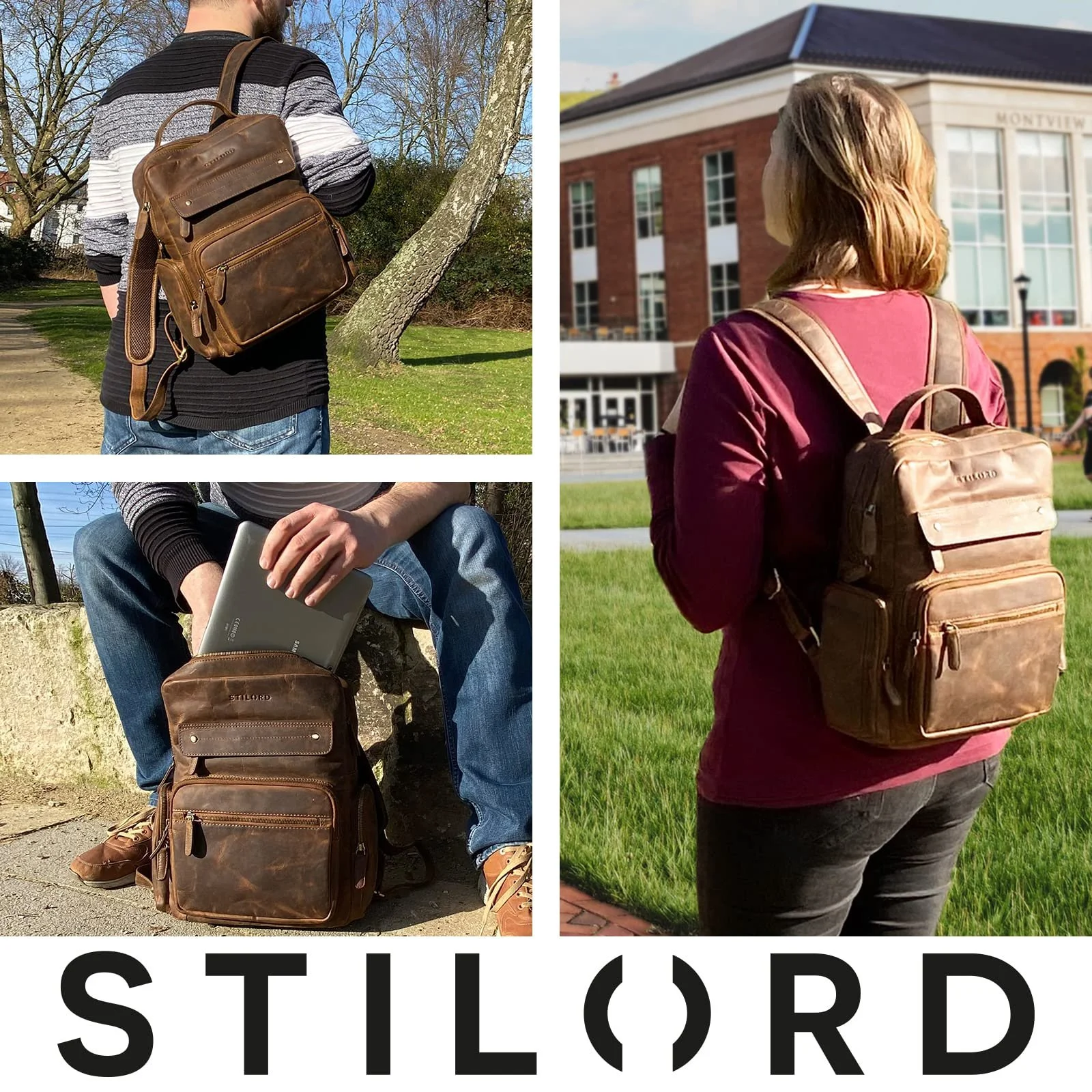 Рюкзак для ноутбука STILORD Edison кожаный 13.5 дюйма Коричневый, фото №7 Рюкзак для ноутбука STILORD Edison кожаный 13.5 дюйма Коричневый, фото №7