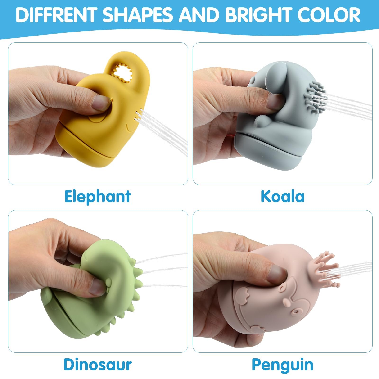 Набір іграшок для ванни з 16 предметів: Тварини, Ляльки на пальці, Човники, Ложки для ванни, фото №3