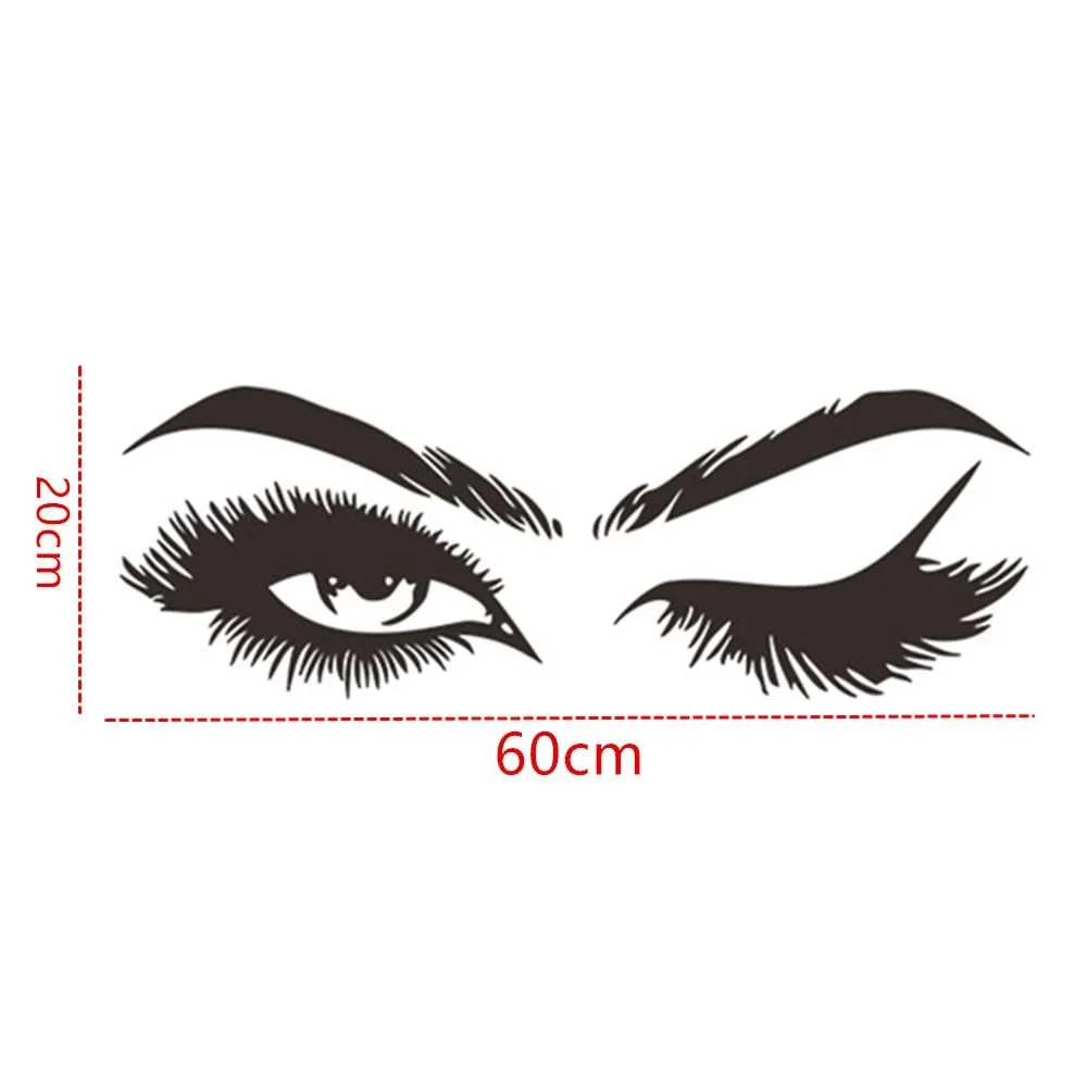 Наклейка на стіну Вії PVC знімна 1 пара Чорна, фото №6